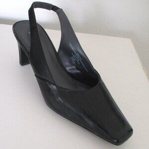 Liz Claiborne "Abeline" Womens Black Leather Slingback 3"Heel - Size 9.5M